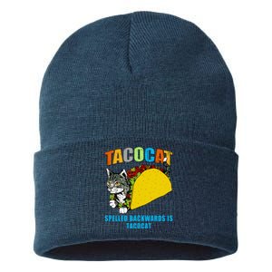 Tacocat Spelled Backwards Is Tacocat Sustainable Knit Beanie