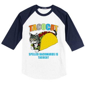 Tacocat Spelled Backwards Is Tacocat Baseball Sleeve Shirt