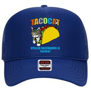 Tacocat Spelled Backwards Is Tacocat High Crown Mesh Back Trucker Hat