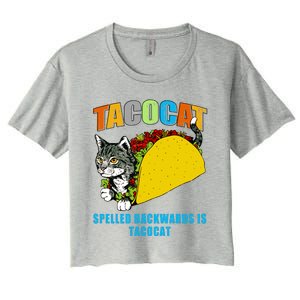 Tacocat Spelled Backwards Is Tacocat Women's Crop Top Tee