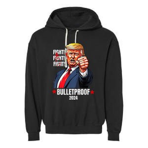 Trump Shot Bulletproof Bloody Ear Bleeding Butler Pa Trump Garment-Dyed Fleece Hoodie