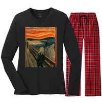 The Scream By Edvard Expressionism Munch Art Women's Long Sleeve Flannel Pajama Set 