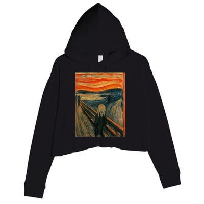 The Scream By Edvard Expressionism Munch Art Crop Fleece Hoodie