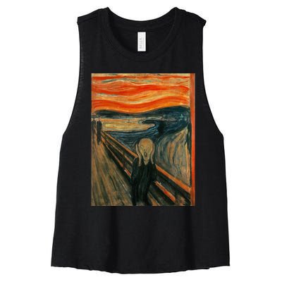 The Scream By Edvard Expressionism Munch Art Women's Racerback Cropped Tank