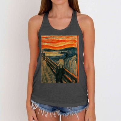 The Scream By Edvard Expressionism Munch Art Women's Knotted Racerback Tank