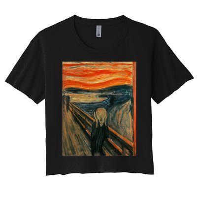 The Scream By Edvard Expressionism Munch Art Women's Crop Top Tee