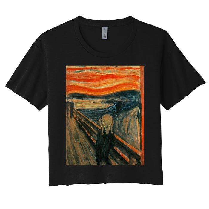 The Scream By Edvard Expressionism Munch Art Women's Crop Top Tee