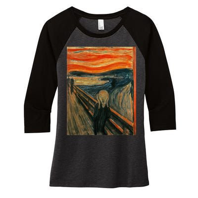 The Scream By Edvard Expressionism Munch Art Women's Tri-Blend 3/4-Sleeve Raglan Shirt