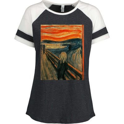 The Scream By Edvard Expressionism Munch Art Enza Ladies Jersey Colorblock Tee