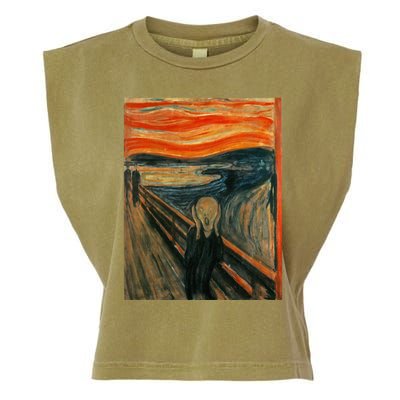 The Scream By Edvard Expressionism Munch Art Garment-Dyed Women's Muscle Tee