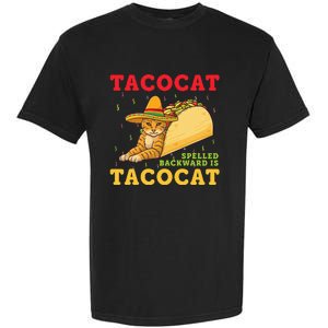 Tacocat Spelled Backwards Tacos and Cats Cinco De Mayo Cat Garment-Dyed Heavyweight T-Shirt