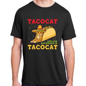 Tacocat Spelled Backwards Tacos and Cats Cinco De Mayo Cat Adult ChromaSoft Performance T-Shirt