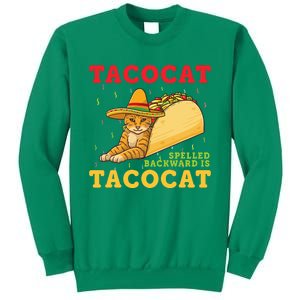 Tacocat Spelled Backwards Tacos and Cats Cinco De Mayo Cat Sweatshirt