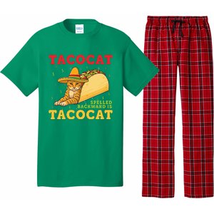 Tacocat Spelled Backwards Tacos and Cats Cinco De Mayo Cat Pajama Set