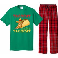 Tacocat Spelled Backwards Tacos and Cats Cinco De Mayo Cat Pajama Set