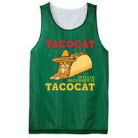 Tacocat Spelled Backwards Tacos and Cats Cinco De Mayo Cat Mesh Reversible Basketball Jersey Tank