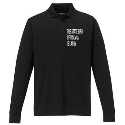 The State Bird Of Indiana Is Larry Performance Long Sleeve Polo