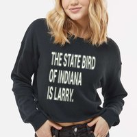 The State Bird Of Indiana Is Larry Cropped Pullover Crew