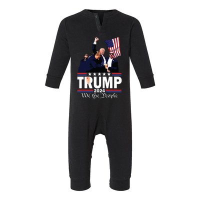 Trump Shot Bulletproof Bloody Ear Bleeding Butler Pa Trump Infant Fleece One Piece