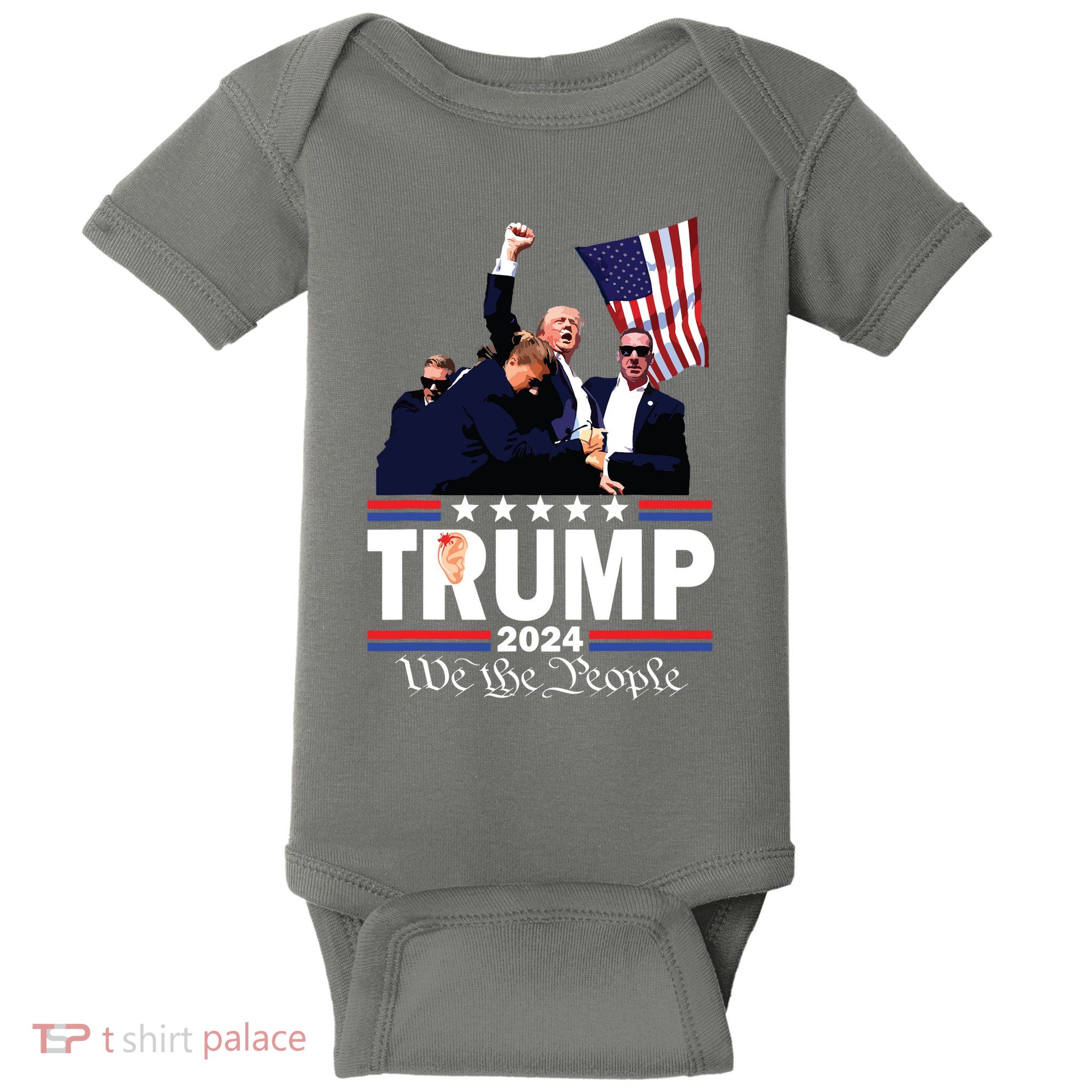Trump Shot Bulletproof Bloody Ear Bleeding Butler Pa Trump Baby Bodysuit
