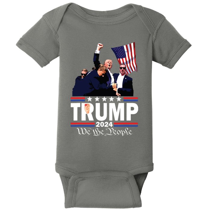 Trump Shot Bulletproof Bloody Ear Bleeding Butler Pa Trump Baby Bodysuit