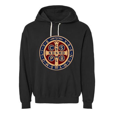 The Saint Benedict Medal Catholic Garment-Dyed Fleece Hoodie