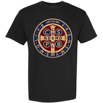 The Saint Benedict Medal Catholic Garment-Dyed Heavyweight T-Shirt