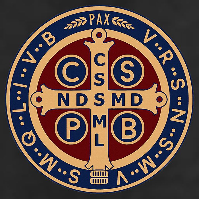 The Saint Benedict Medal Catholic 7 Panel Mesh Trucker Snapback Hat