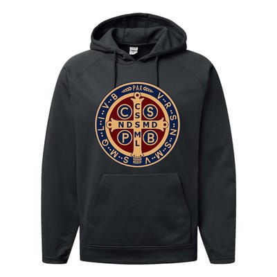 The Saint Benedict Medal Catholic Performance Fleece Hoodie