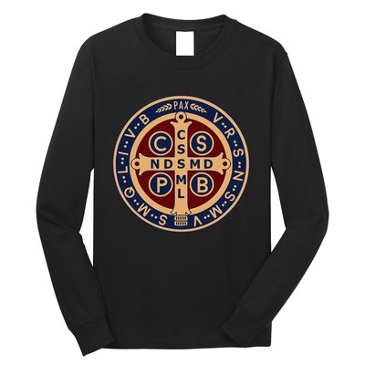 The Saint Benedict Medal Catholic Long Sleeve Shirt