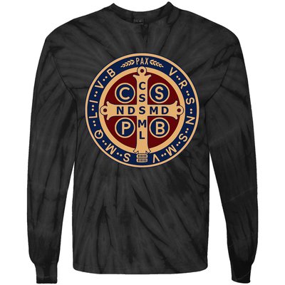 The Saint Benedict Medal Catholic Tie-Dye Long Sleeve Shirt