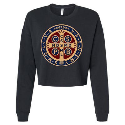 The Saint Benedict Medal Catholic Cropped Pullover Crew
