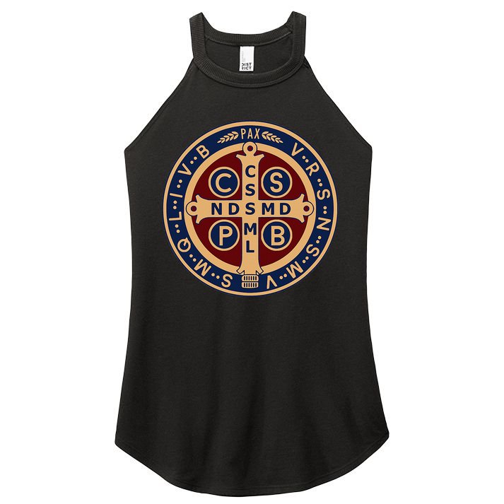 The Saint Benedict Medal Catholic Women's Perfect Tri Rocker Tank