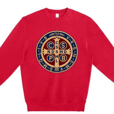 The Saint Benedict Medal Catholic Premium Crewneck Sweatshirt