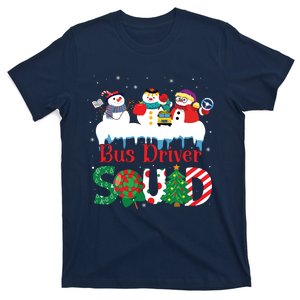 Three Snowman Bus Driver Squad Christmas Women T-Shirt