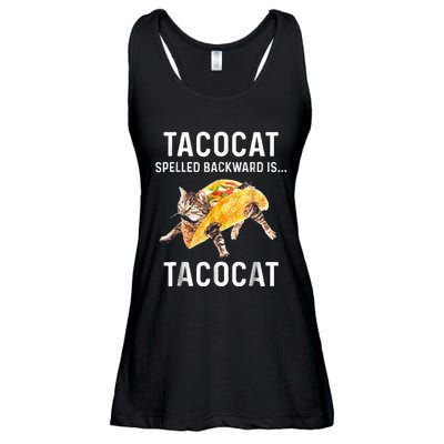 Tacocat Spelled Backward Is Tacocat Love Cat And Taco Ladies Essential Flowy Tank