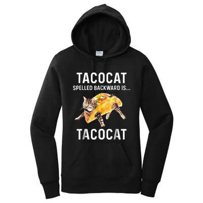 Tacocat Spelled Backward Is Tacocat Love Cat And Taco Women's Pullover Hoodie