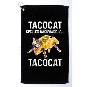 Tacocat Spelled Backward Is Tacocat Love Cat And Taco Platinum Collection Golf Towel