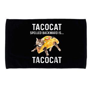 Tacocat Spelled Backward Is Tacocat Love Cat And Taco Microfiber Hand Towel