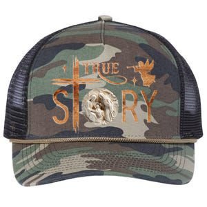 True Story Christmas Nativity Jesus Christian Retro Rope Trucker Hat Cap