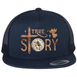 True Story Christmas Nativity Jesus Christian Flat Bill Trucker Hat