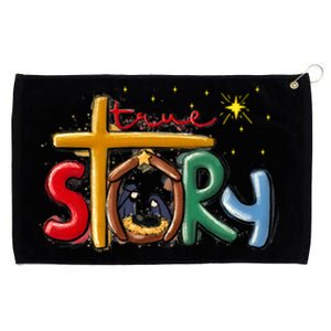 True Story Christmas Nativity Jesus Christian Christmas Grommeted Golf Towel