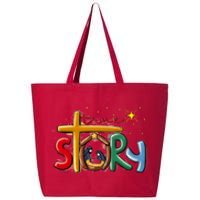 True Story Christmas Nativity Jesus Christian Christmas 25L Jumbo Tote