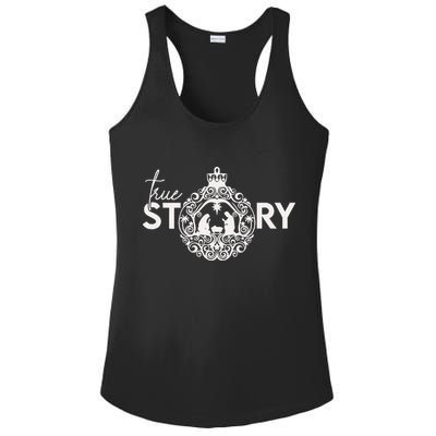 True Story Christmas Nativity Jesus Christian Christmas Ladies PosiCharge Competitor Racerback Tank