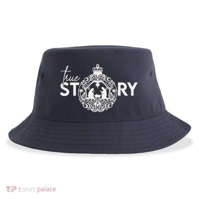 True Story Christmas Nativity Jesus Christian Christmas Sustainable Bucket Hat