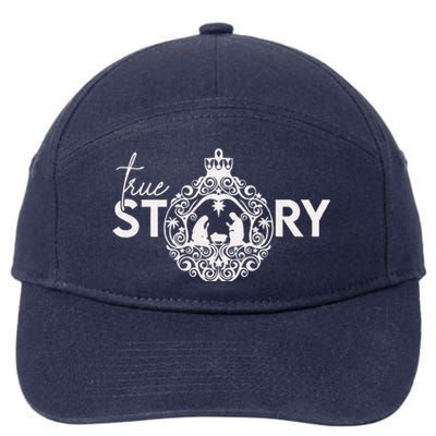 True Story Christmas Nativity Jesus Christian Christmas 7-Panel Snapback Hat