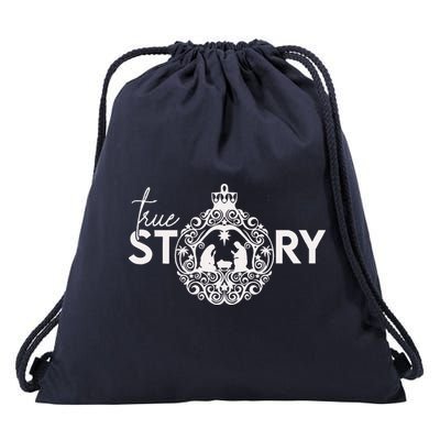 True Story Christmas Nativity Jesus Christian Christmas Drawstring Bag