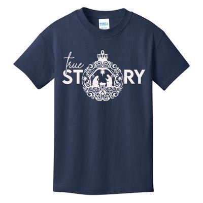 True Story Christmas Nativity Jesus Christian Christmas Kids T-Shirt