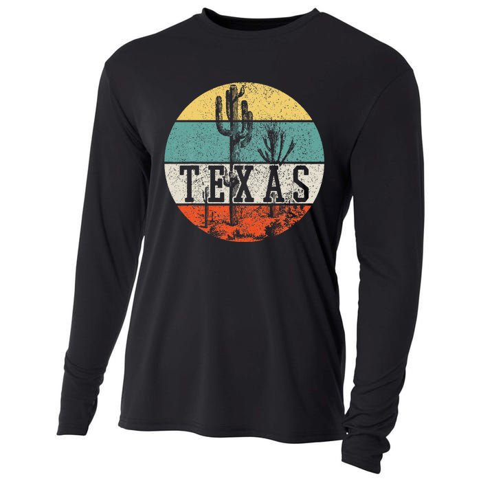 Texas State Country Retro Vintage Cooling Performance Long Sleeve Crew