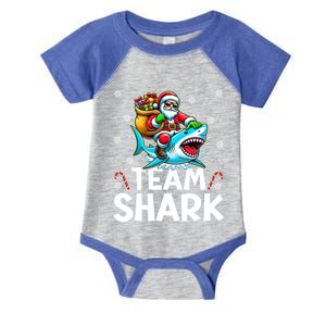 Team Shark Christmas Funnylights Santa Hat Snowflakes Xmas Cool Gift Infant Baby Jersey Bodysuit